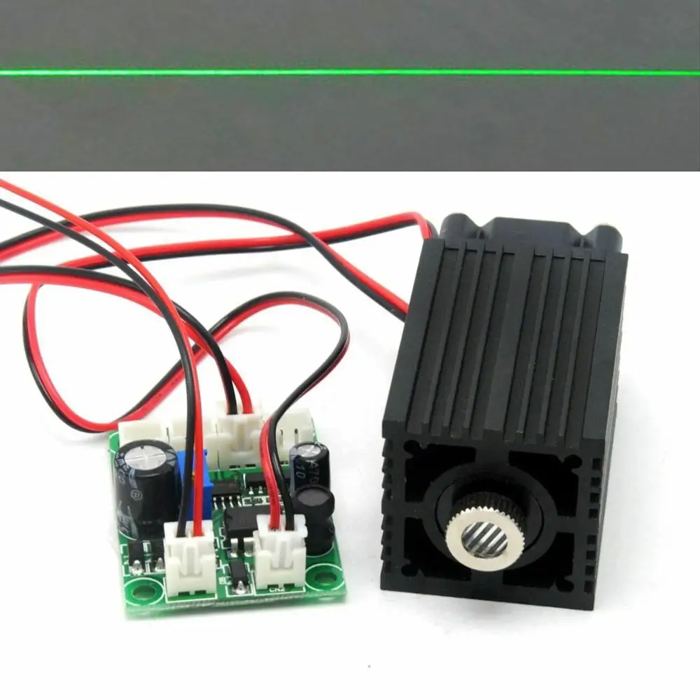 

100mw 532nm Green Laser Diode Module Focusable Line Positioning 12V Driver TTL