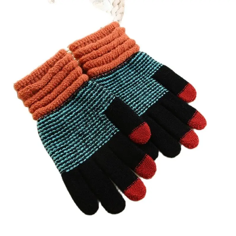 Women's Cashmere Knitted Winter Gloves Touch Screen Skiing