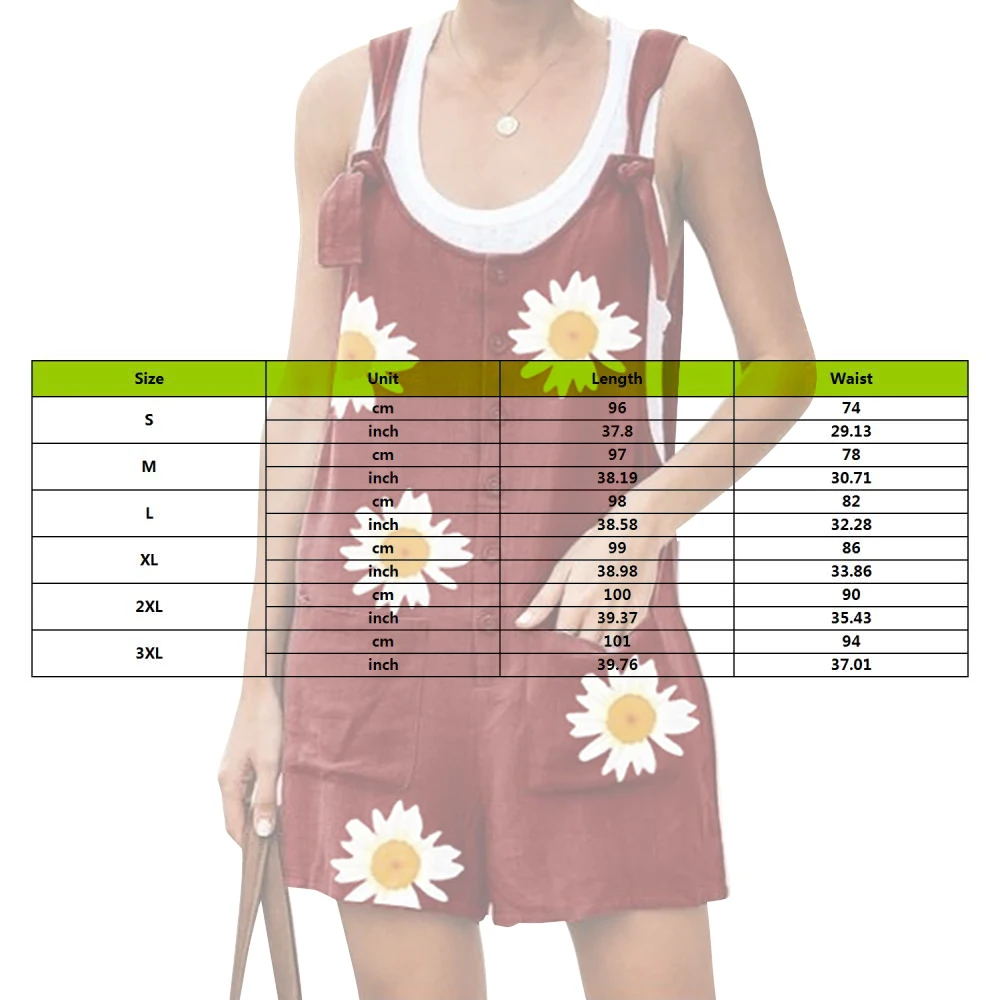 CYSINCOS Cotton Linen Rompers Summer Women Daisy Print Casual Overalls Comfort Flower Short Jumpsuits Wrapped Strapless Playsuit CYSINCOS Cotton Linen Rompers Summer Women Daisy Print Casual Overalls Comfort Flower Short Jumpsuits Wrapped Strapless Playsuit