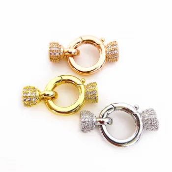 

Copper Clasps 18K Gold plated DIY Pearls Jewelry Fittings Fastener Connector Clasps For DIY Gems Pearls Necklace Bracelet Clasp