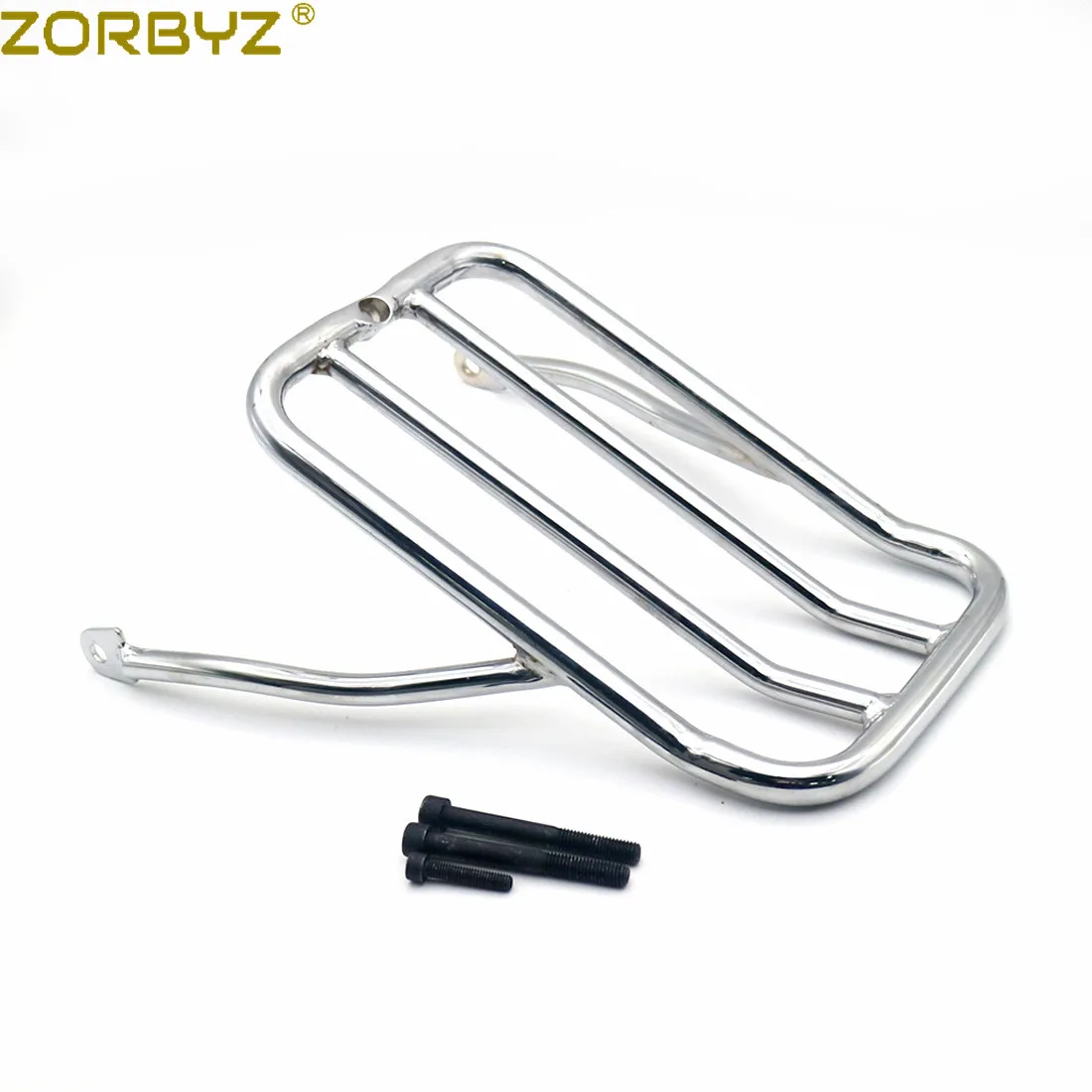 ZORBYZ Motorcycle Black / Chrome Chopped Fender Luggage Shelf Frame Rack For Harley Sportster XL883N 09-18 XL1200N 07-18