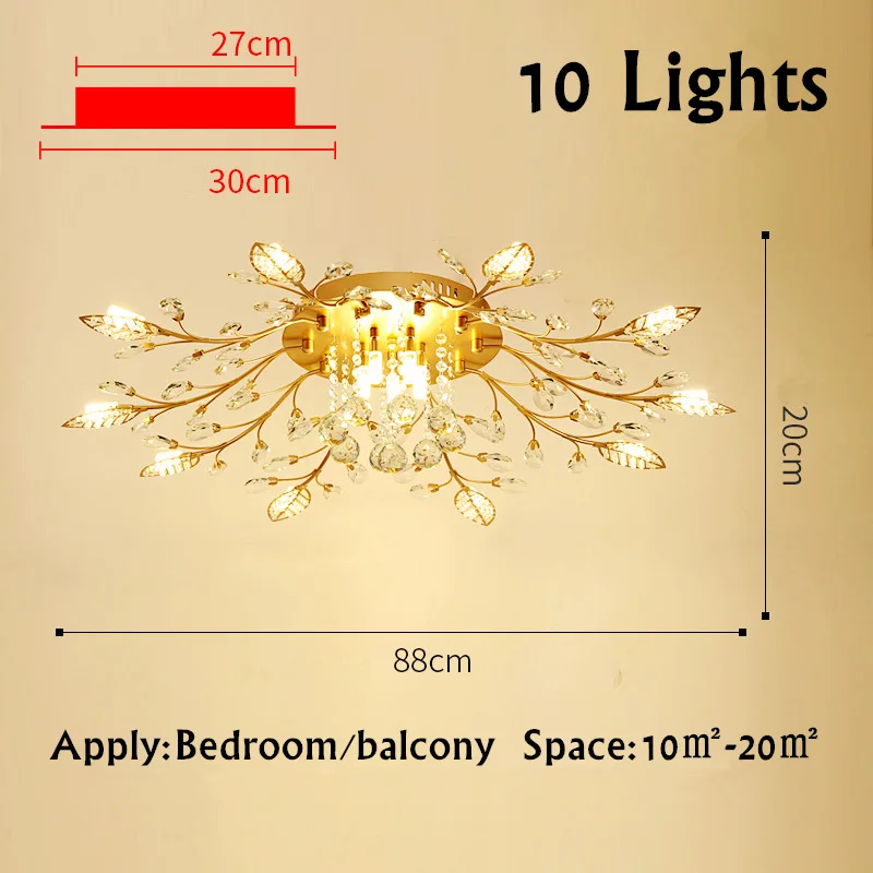 Современный роскошный светодиодный потолочный светильник с кристаллами Lustre de cristal, хрустальный шар, потолочный светильник для дома, гостиной, осветительные приборы - Цвет корпуса: 10lights