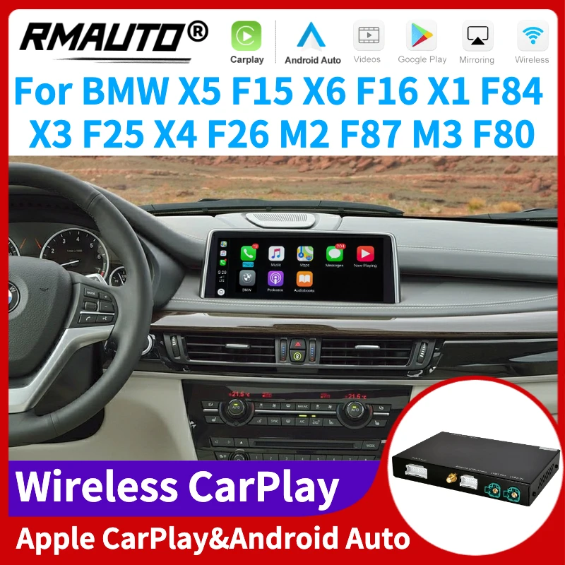 

RMAUTO Wireless Apple CarPlay NBT System for BMW X5 F15 X6 F16 X1 F84 X3 F25 X4 F26 M2 F87 M3 F80 Android Auto Mirror Link