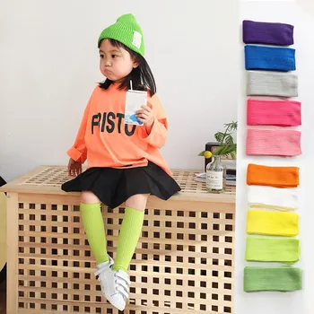 

Toddler Kids Baby Girls Candy Colors Knee High Antislip Stockings Socks Family Mesh breathable Socks Cotton New Sweet Stockings