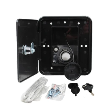 

New151X166 mm RV Hatch Cover Accessories Lockable Water Inlet Parts with Keys Square Threaded Fill Dish for Rv Trailer