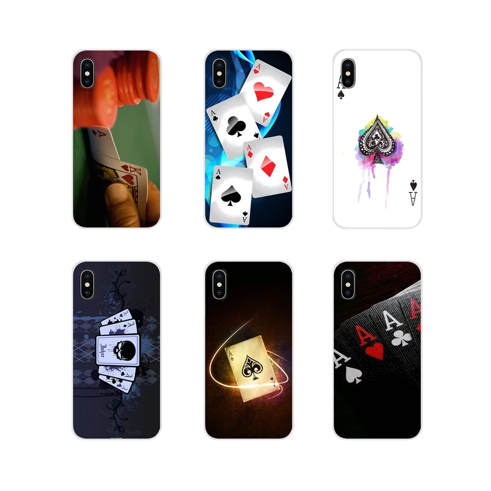 Для Apple iPhone X XR XS 11Pro MAX 4S 5S 5C SE 6S 7 8 Plus ipod 5 6 классических игральных карт ACE мягкий