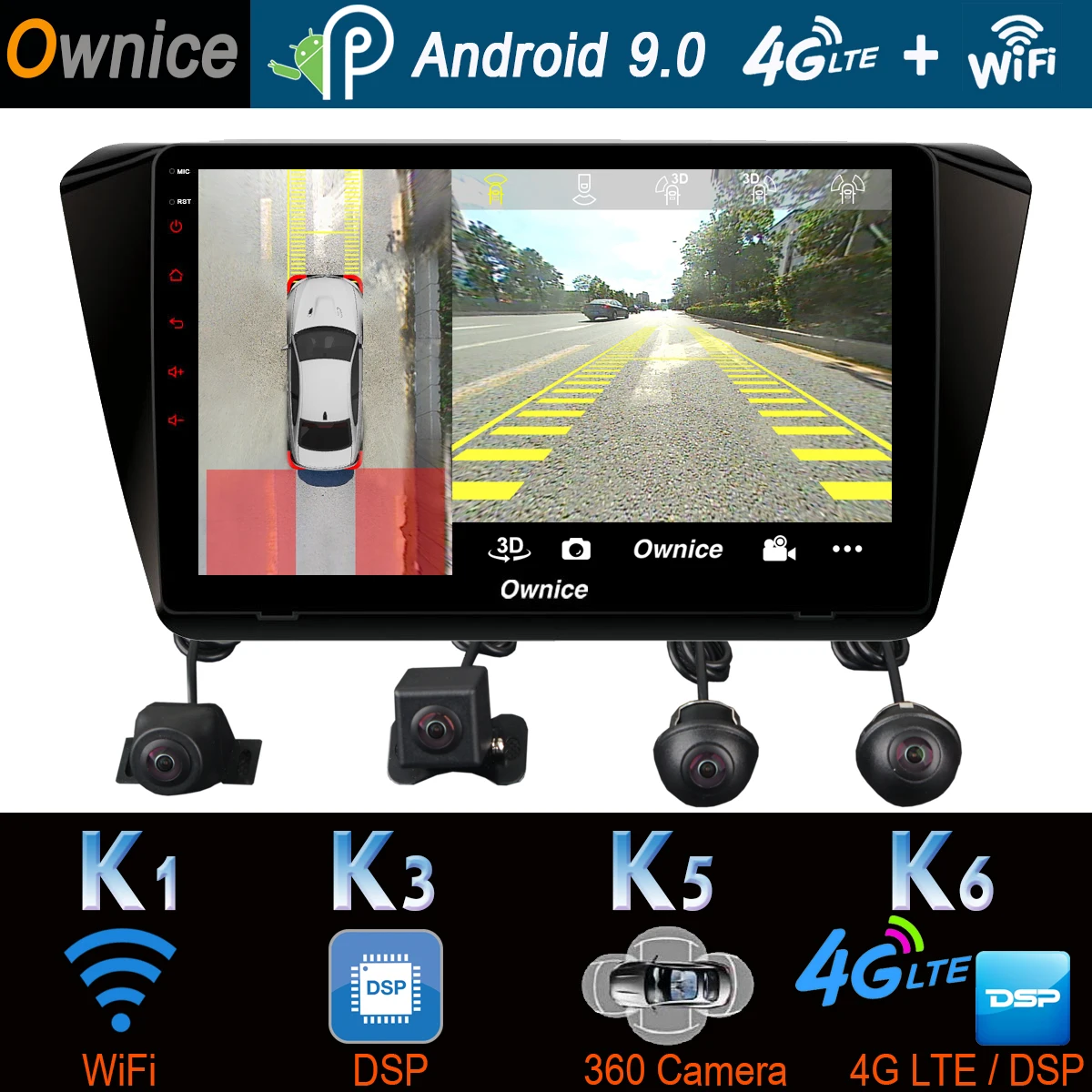 Панорамная камера 360 ° 4G SIM WiFi Android 9,0 8 ядерный 4G+ 64G SPDIF DSP CarPlay Автомобильный gps радио плеер для Skoda Superb B8