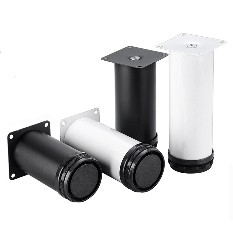 4Pcs Stainless Steel Adjustable Furniture Legs Dia 50mm Table Bed Sofa Cabinet Feet Legs Height 50-300mm With Mounting Screws