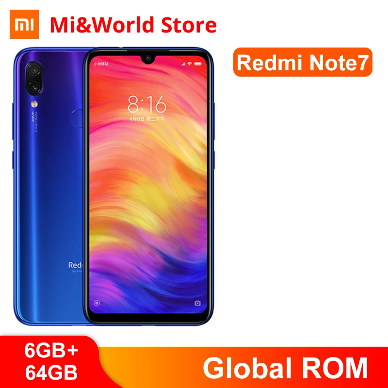 Xiaomi Redmi Note 7 смартфон с 5 дюймовым дисплеем ОЗУ 6 ГБ ПЗУ 64 48 МП 4000 мАч|Смартфоны| |