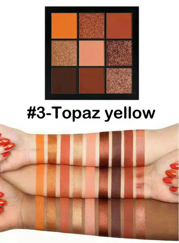 C Палитра теней для век beauty Eye Shadow Palette 9 оттенков цвета драгоценные камни блеск алмазные тени для век Пудра пигмент косметика - Цвет: C