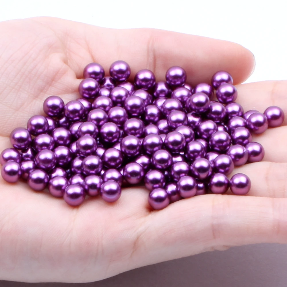 35 Dark Purple Небольшая сумка 6 мм 100 шт несколько цветов без круглое отверстие жемчуг имитация платья с жемчугом DIY украшения для ногтей - Цвет: 35 Dark Purple