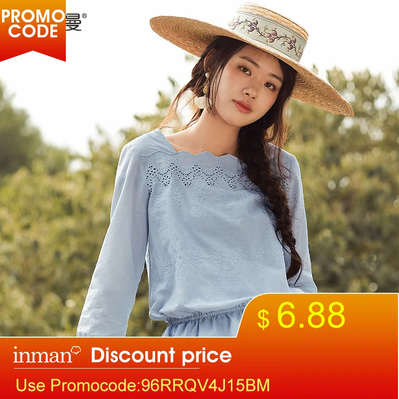 INMAN Весенняя Цветочная Дизайнерская одежда рубашка женская блузка женские топы