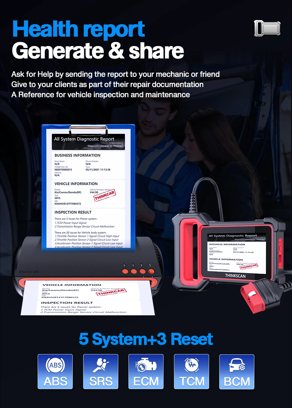 THINKCAR ThinkScan Plus S4 OBD2 Scanner ABS SRS Engine Code Reader AT BCM DPF EPB OIL EGR Reset Diagnostic Tools Free update high quality auto inspection equipment