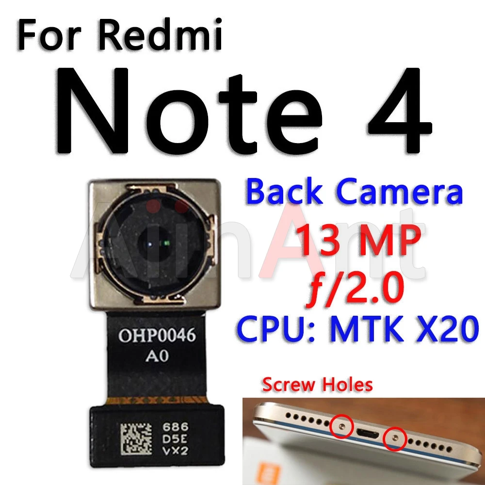 Оригинальная маленькая фронтальная камера Flex для Xiaomi Mi Redmi Note 4 4A 4X Pro Global основная
