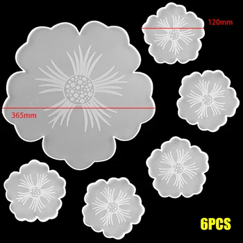 

Coasters Resin Flower Mold Silicone DIY Handmade Epoxy Compote Mold Petal Tray DC120