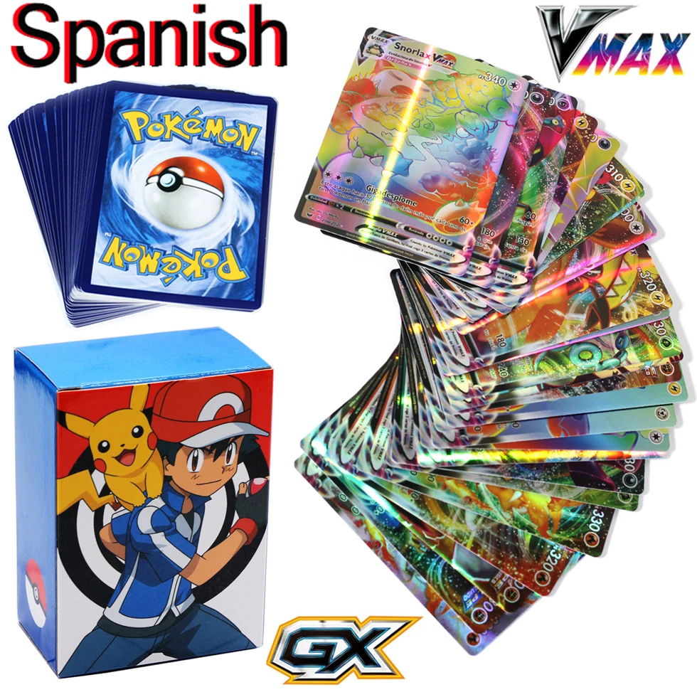 200/шт. Испанские карты Pokemon Сияющие игровая бирка команда GX V MAX Боевая карта