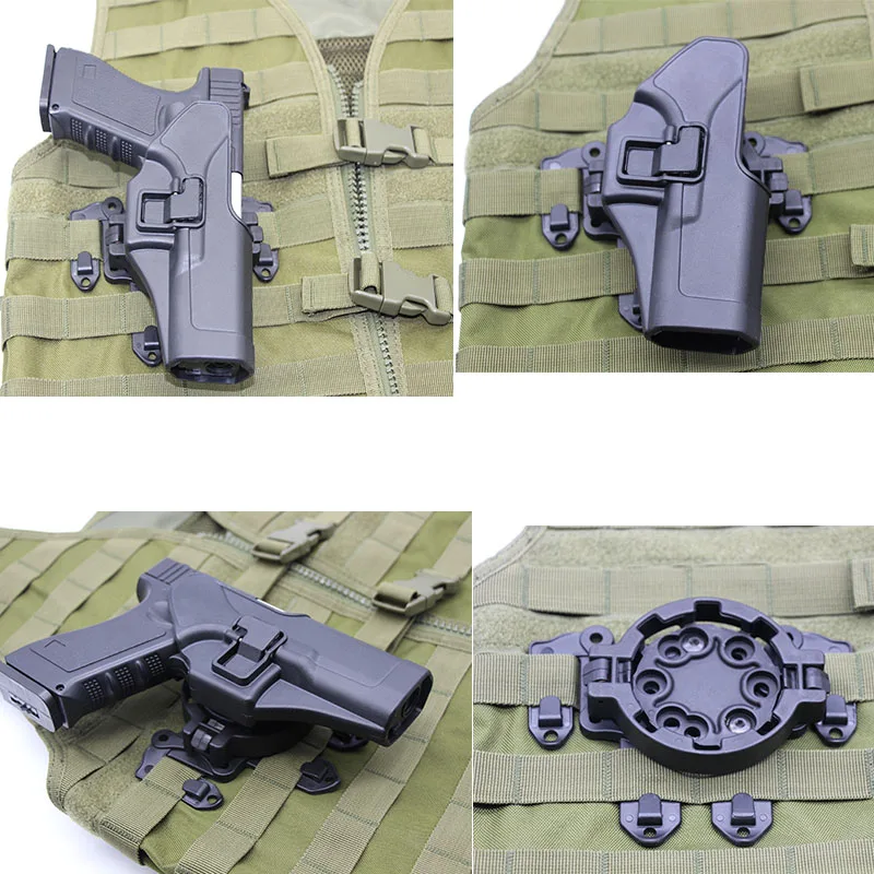 Тактическая кобура для пистолета страйкбольная CQC Glock 17 18 19 22 26 с боковым забавным