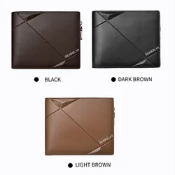 New PU Material Wallet Rcasual Fashion Short Business Anti-magnetic Men zipper Multi-card Coin Purse Wallet K3216
