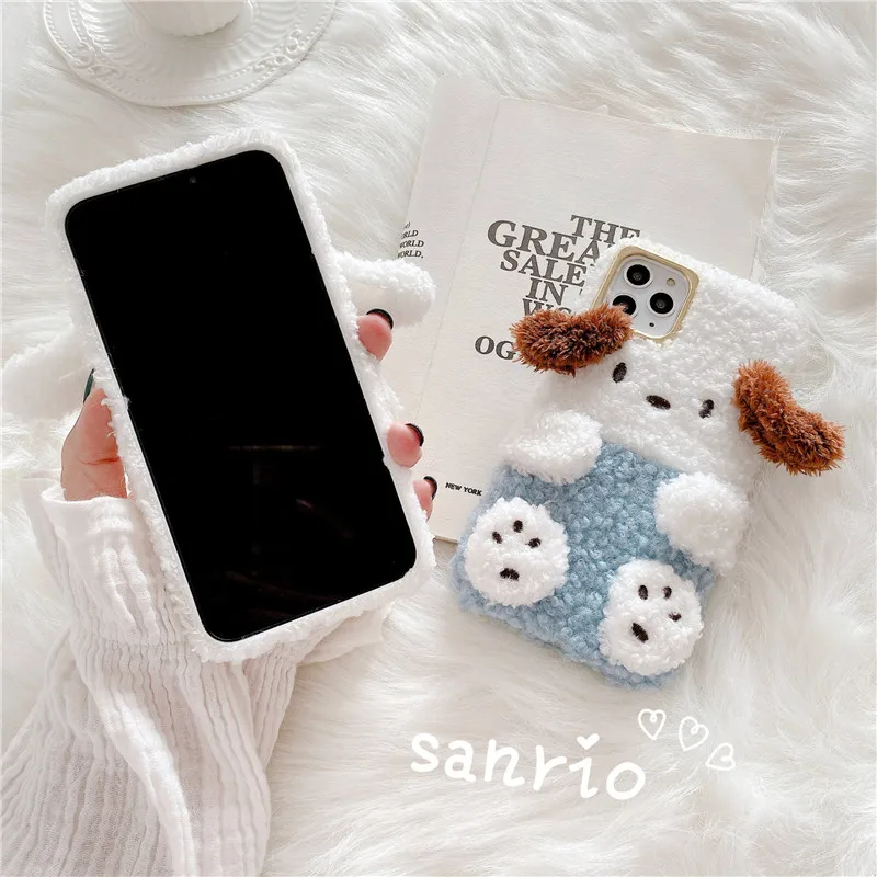 Для iphone 11 Pro Max милый Sanrio 3D Cinnamoroll Purin теплый плюшевый мягкий чехол для телефона для iphone 7 7plus 8 8plus X XR XS MAX чехол