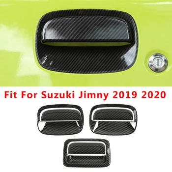 

Carbon Fiber ABS Door Handle&Tailgate Handle Trim Fit For Suzuki Jimny 2019 2020 Protection Cover