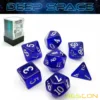 Bescon Super Glow in the Dark Glitter Polyhedral Dice Set DEEP SPACE, Luminous RPG Dice Set,Glowing Novelty DND Game Dice 2