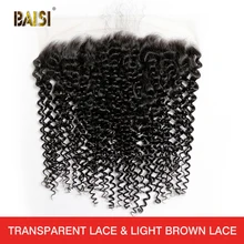 BAISI волосы перуанские Виргинские Волосы Кудрявые кружевные Фронтальные 13x4 часть натуральные волосы человеческие волосы