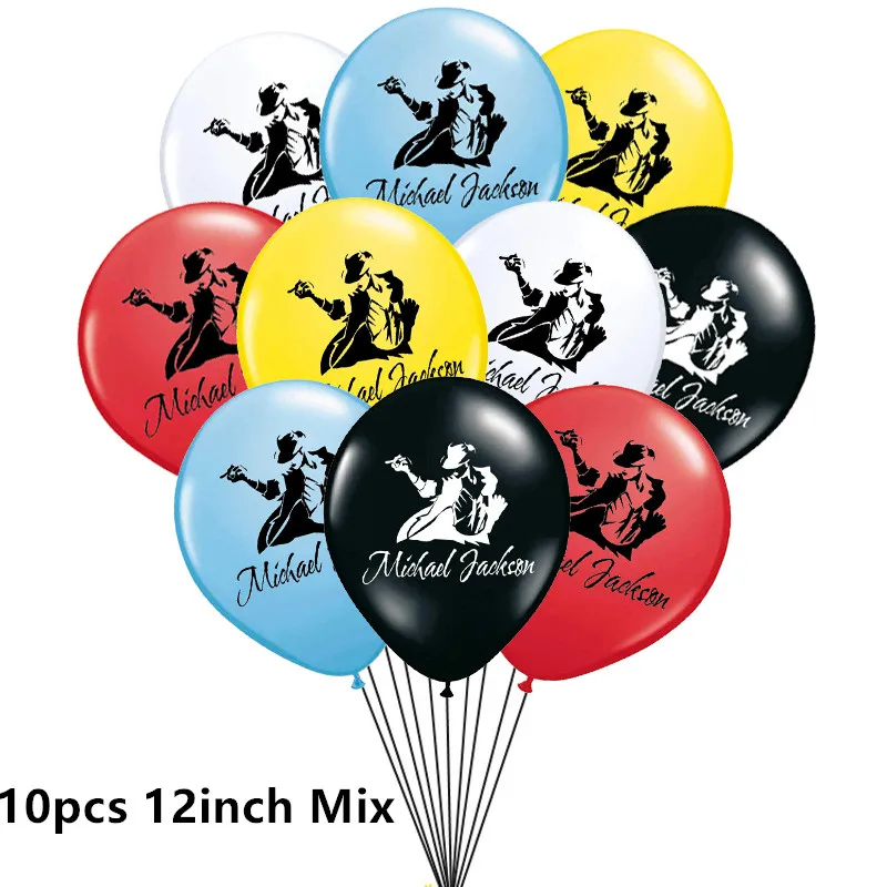 10pcs/lot Michael Jackson Latex Balloons Creative Dancing Music Fans Birthday Party Decorations Street Dance Ballons Boy Toy