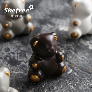 

Lovely Teddy Bear Ceramic Shape Cabinet Door Knobs Furniture Handles Modern Knobs and Handles Kids Room Drawer Dresser Knob
