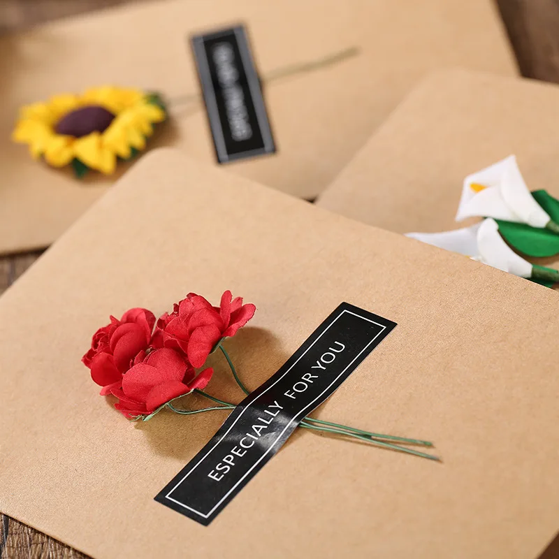  Dried Flower Retro Invitation Card Rural Style Greeting Card Birthday Card Wedding Party Decoration - 4.00051E+12