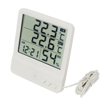

Ketotek Thermometer Hygrometer Indoor Outdoor Alarm Clock LCD Digital Temperature Humidity Meter Weather Station