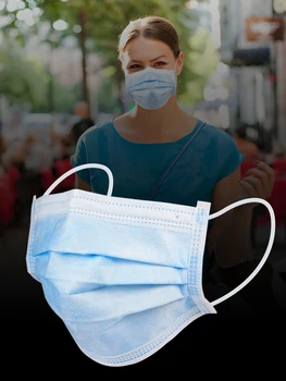 

50ps Prevent Bacteria Mouth face Mask Earloops-Mask formaldehyde Non Woven Disposable Anti dust bad smell mouth Mask