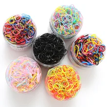 Одноразовая резинка для волос, не повреждает волосы, детская лента для волос, черно-белая, с рисунком, повязка на голову, Южная Корея