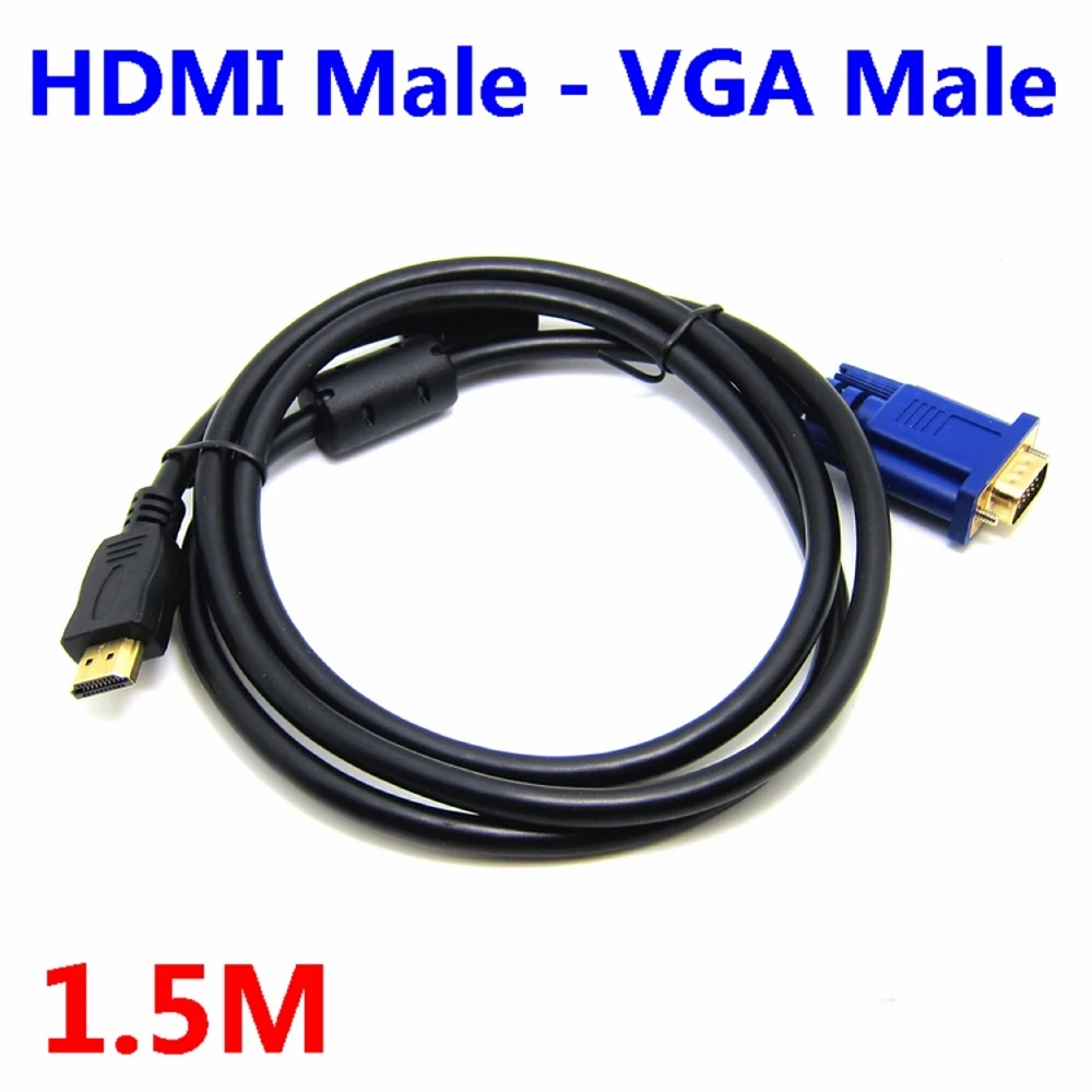 1.5M HDMI-compatible To VGA D-SUB Male Video Ad Ter Cable Lead For TV PC Computer Durable | Электроника