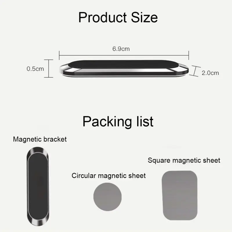 Магнитный автомобильный держатель для телефона, приборная панель, мини полоска, подставка для iPhone, samsung, Xiaomi, металлический магнит, gps, автомобильное крепление для стены
