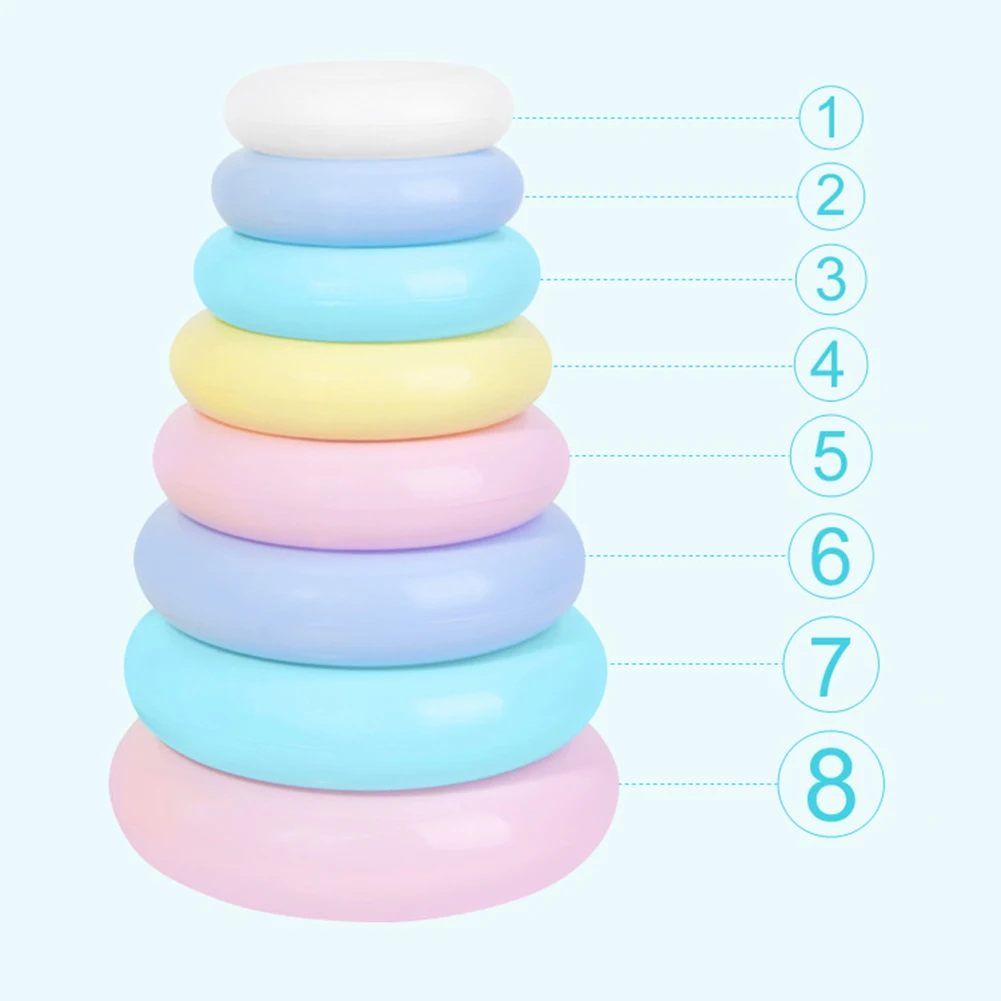 9 мульти башня укладки Macaroon кольца дети интеллект Дети Развивающие игрушки мышление тренировки захватывание