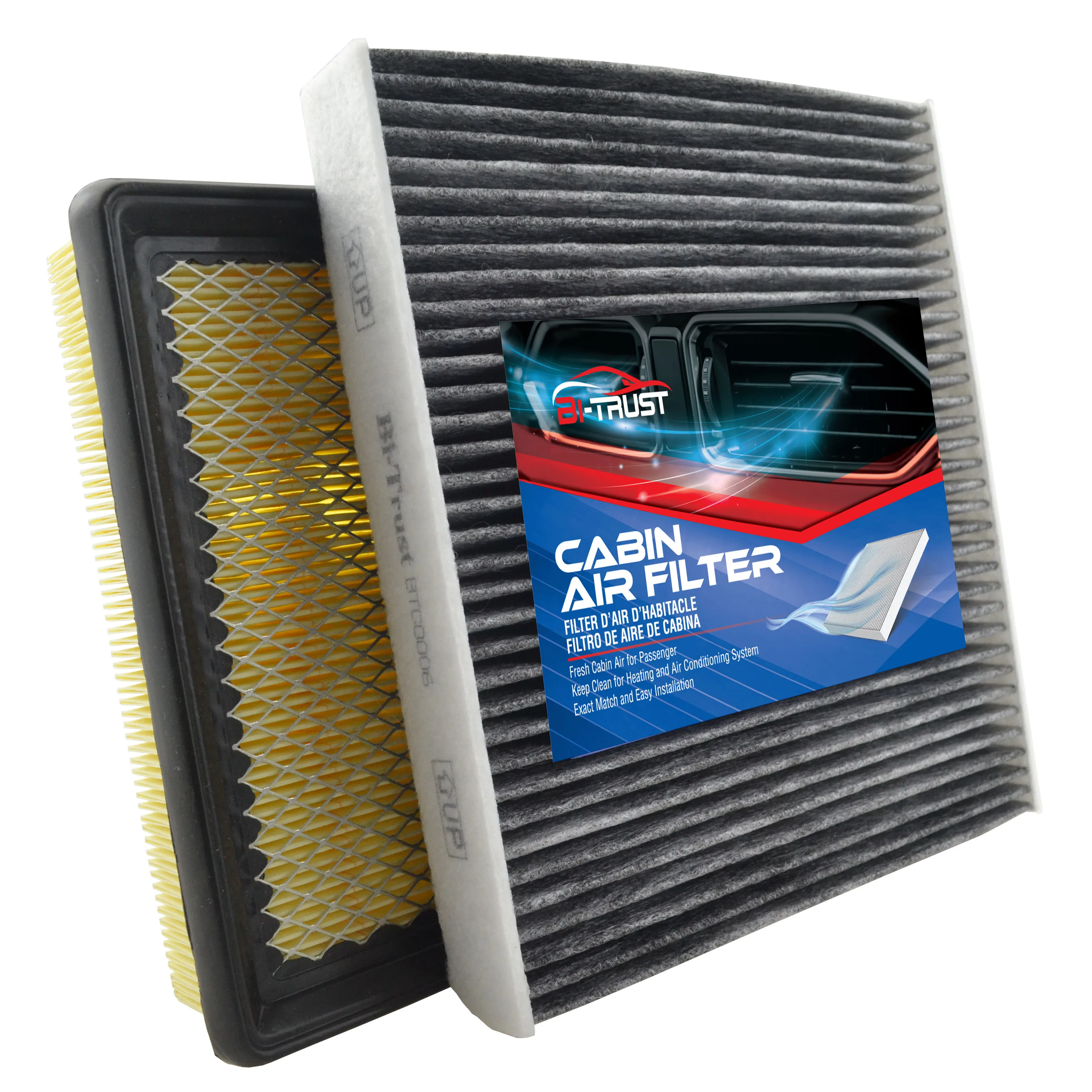 Bi Trust Combo Set Engine & Carbon Cabin Air Filter for Honda CR V 2.0L