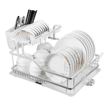 

Space aluminum dish rack drain rack dish rack cupboard dish kitchen storage kitchen rack