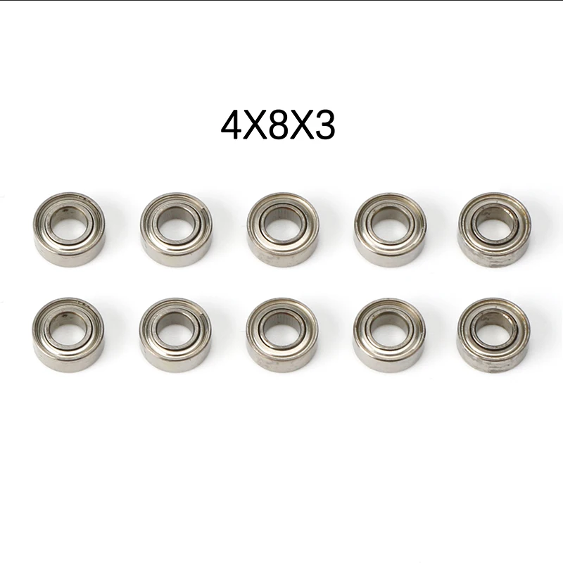 10 шт. шаровой подшипник 9x5x3 мм 8x12x3,5 мм 7x11x3 мм 5x11x4 мм для Радиоуправляемая модель хобби автомобиля 1-12 Wltoys 12428 A959 Запчасти 0092 0093 0094 0095 - Цвет: 4X8X3