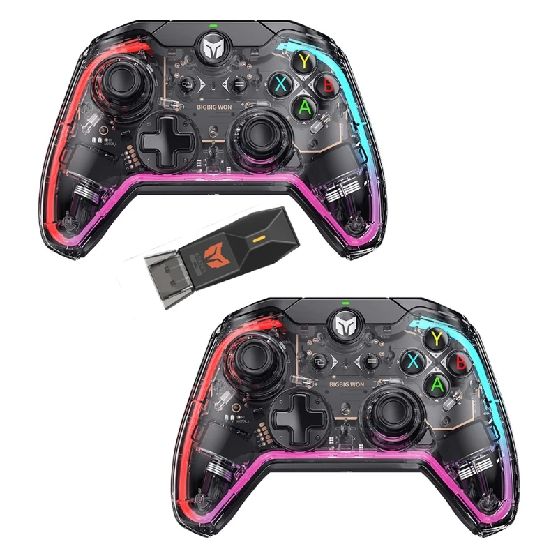 C1 Wired Somatosensory Gamepad Game Controller with 6-axis Gyroscope RGB Light Effects/R90 Adapter for Switch/PS4/ PS5/Window 10 |