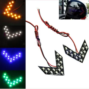 

2 Pcs/Lot 14 Car Rearview Mirror Light SMD LED Arrow Panel For Car Rear View Mirror Indicator Turn Signal Light Car LED New