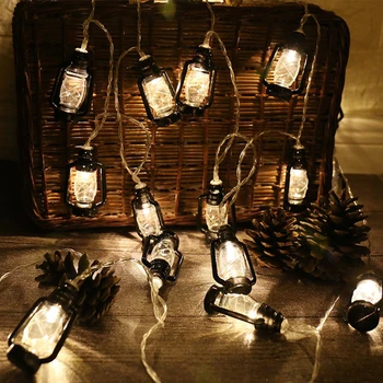 

1.6M 10 LEDs Kerosene String Lights Fairy Garland Lantern String AA Battery Powered String Lights for Home Xmas Party Decoration