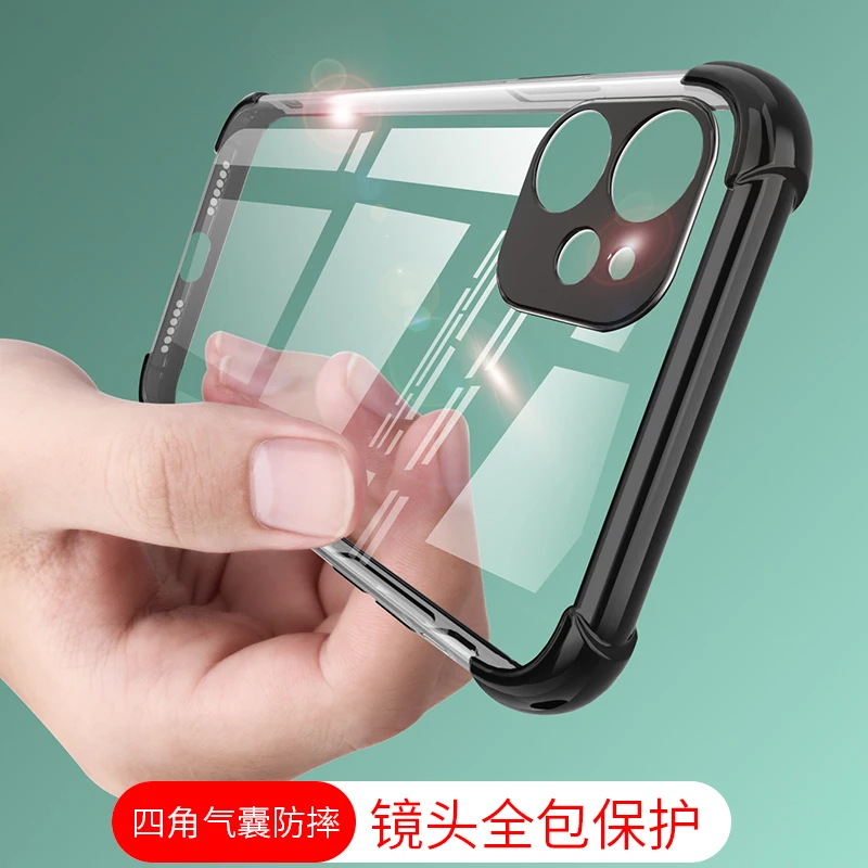 

Air Cushion Shockproof Case for iphone 12 Pro Max Plating TPU Cover for iphone 12 Mini 11 Pro Max XS Max XR X Camera protection