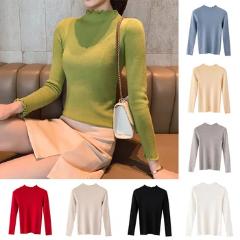 

Womens Sweaters Round Neck Autumn Knitted Sweater Winter Tops Female Pullover Jumper Pull Femme Hiver Dames Truien