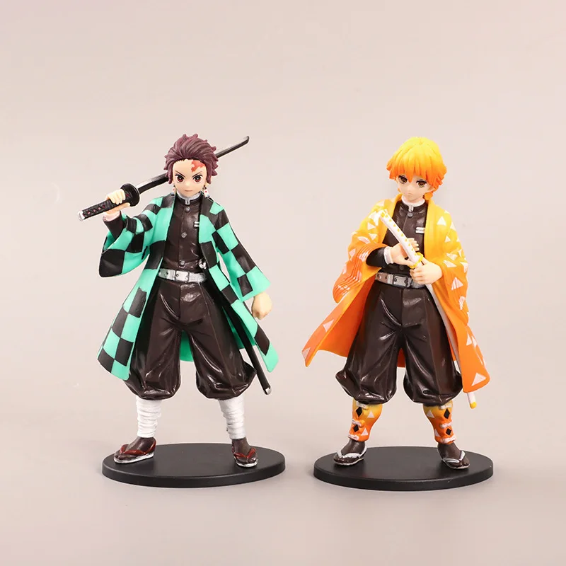 6 PCS SET Demon Slayer Kisatsutai Action Figures Cute Dolls For Desk Window Decorated Anime Toy
