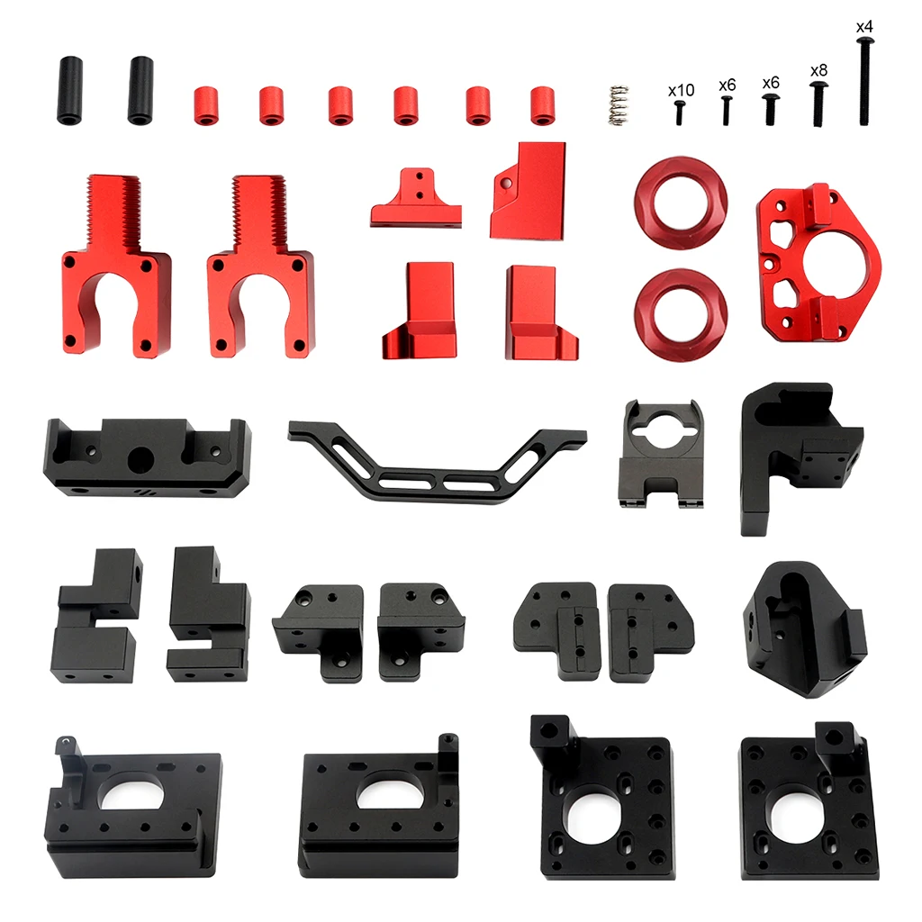 

3D Printer Kit For Voron V0.1 V0 1 Core XY Black Red CNC Part Rear Front Bed Mount Left Right Drive Frame Lower Replacement Set