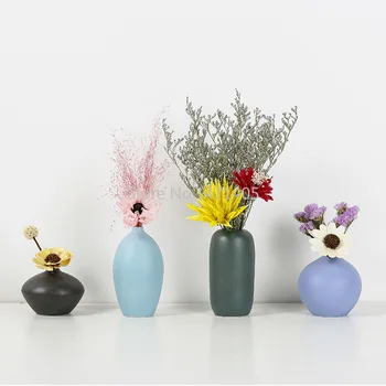 

MODERN MINIMALIST PASTORAL VASE TV CABINET SMALL FRESH DRIED FLOWER VASE CERAMIC HOME DECORATION MORANDI COLOR