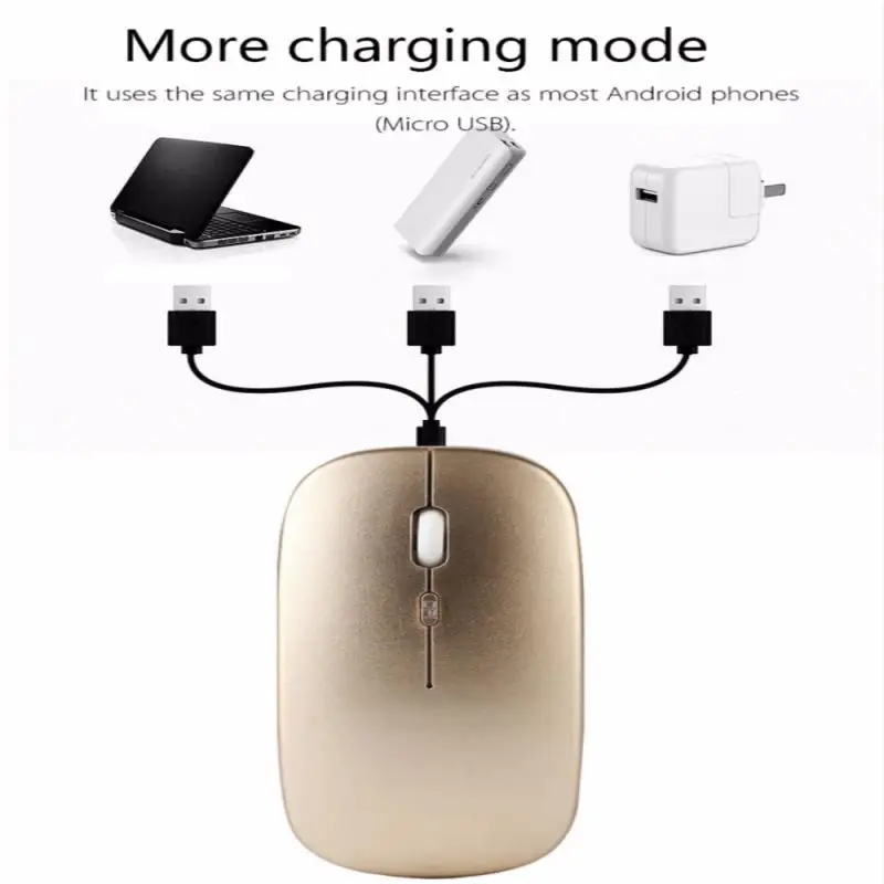 1600 DPI 2.4G Wireless Silent Mouse Rechargeable Charging Mice Ultra-Thin Mute Office Laptop Opto-electronic Computer Mouse