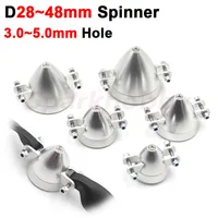 Silver Aluminum Alloy Folding Propeller Spinner Cover D28 D33 D38 D43 D48mm Shaft Diameter 3.0/3.17/4.0/5.0mm for RC Glider DIY 1