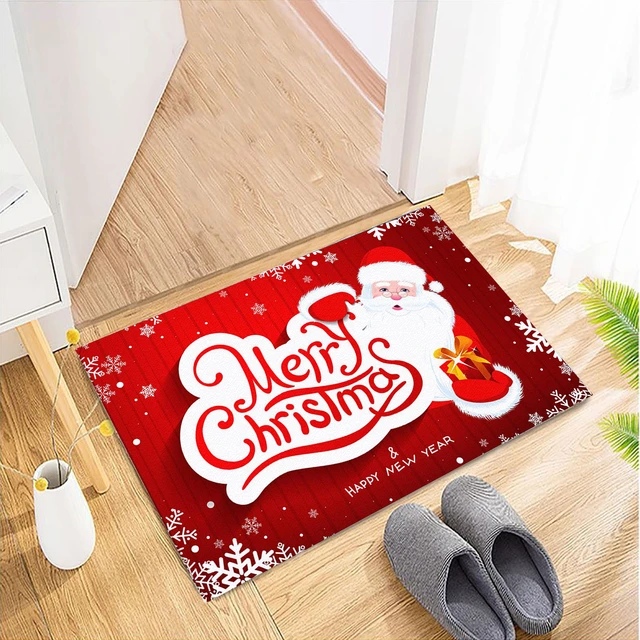  Indoor Doormat Front Door Mats,Christmas Dwarf Red