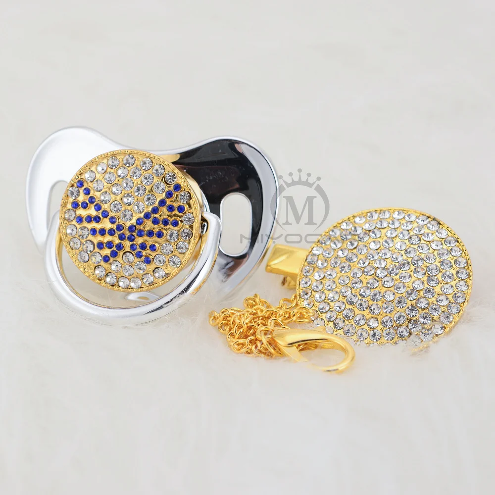BLING Bling blue wing соска и клипса набор пустышки цепь держатель bling blue wing соска уникальный дизайн ABWG